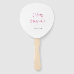 merry christmas purple pink name love holiday simp hand fan