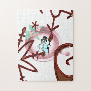 Merry Christmas Puzzle Christmas Snowman