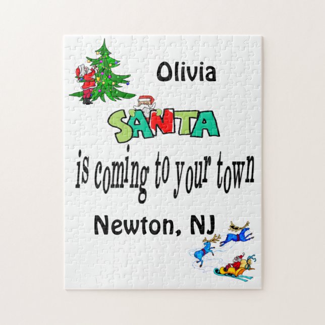 Merry Christmas Puzzle Santa is Coming to Town  (Vertical)