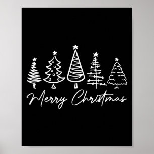 Merry Christmas Pyjamas Family Matching Xmas Tree Poster