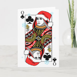 Merry Christmas Queen of Clubs Holiday Card