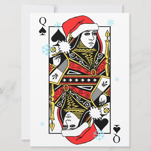 Merry Christmas Queen of Spades Holiday Card (Front)