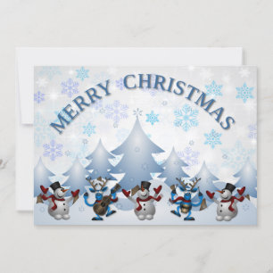 Merry Christmas Quote With Blue Text Holiday Card