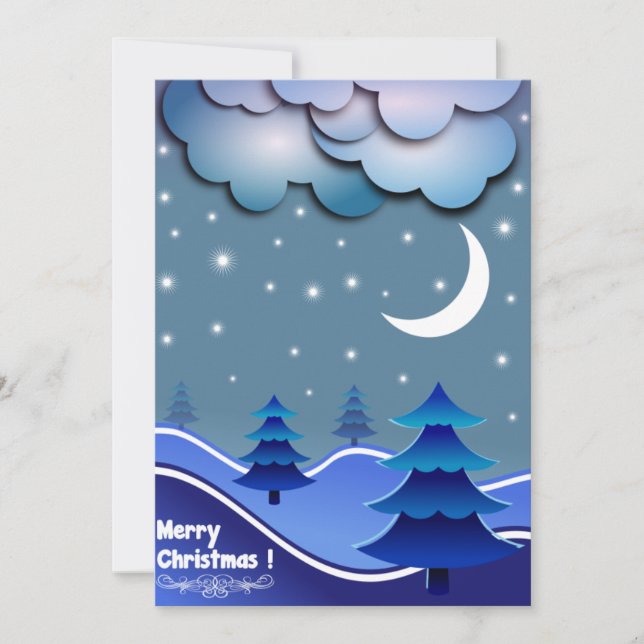 Merry Christmas Quote With White Text Holiday Card (Front)