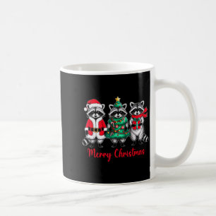 Merry Christmas Raccoon Santa Hat Xmas Animal Racc Coffee Mug