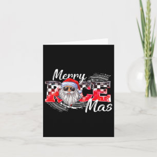 Merry Christmas Race Car Xmas Racing Santa Claus P Card