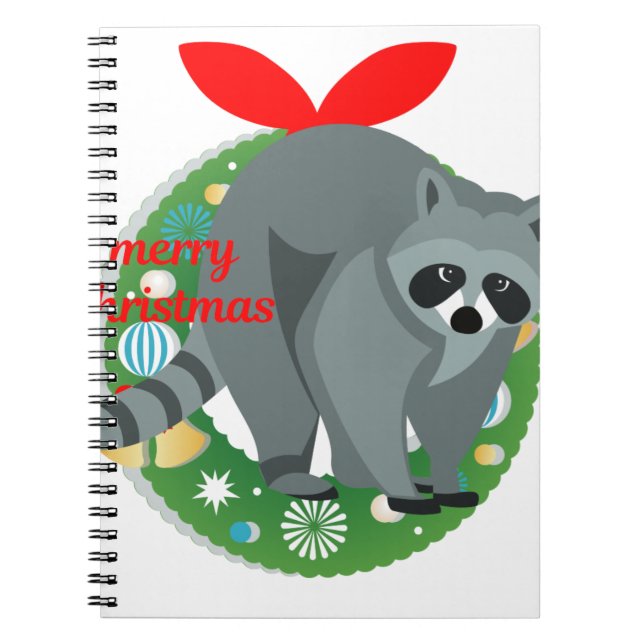 merry christmas racoon notebook (Front)