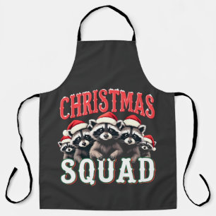 Merry Christmas Racoon Santa Hat Lovers  Apron