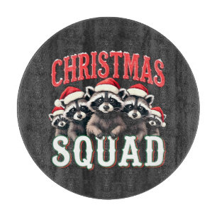 Merry Christmas Racoon Santa Hat Lovers  Cutting Board