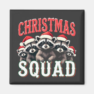 Merry Christmas Racoon Santa Hat Lovers Magnet
