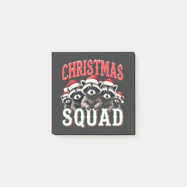 Merry Christmas Racoon Santa Hat Lovers  Post-it Notes (Front)