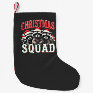 Merry Christmas Racoon Santa Hat Lovers Small Christmas Stocking