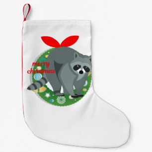 merry christmas racoon stocking