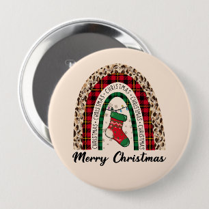 Merry Christmas Rainbow 10 Cm Round Badge
