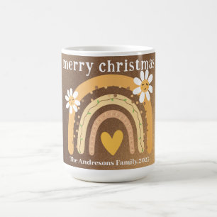 Merry Christmas Rainbow Personalised Coffee Mug