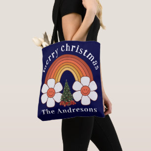 Merry Christmas Rainbow Personalised Large Tote Bag