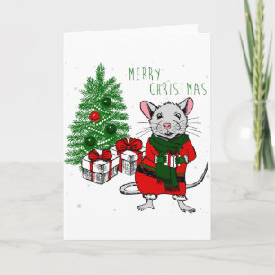 merry christmas rat invitation