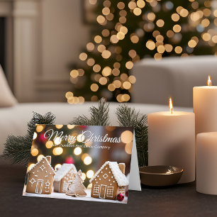 Merry Christmas Real Estate Gingerbread House Holiday Card