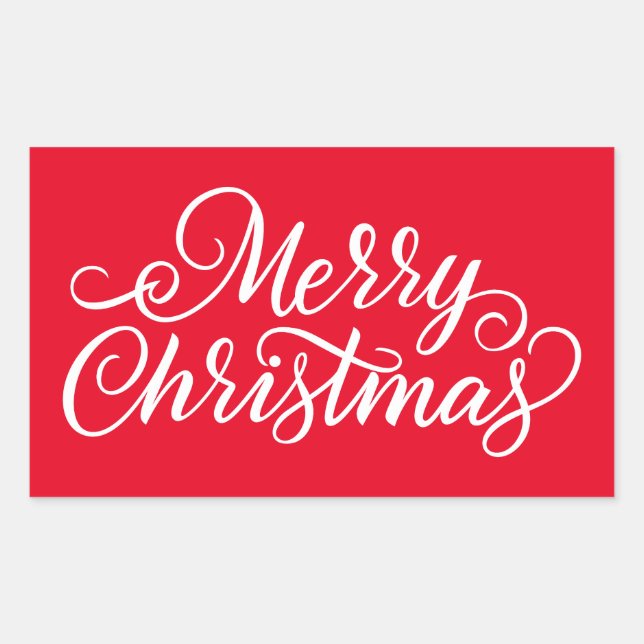 Merry Christmas Rectangular Sticker (Front)