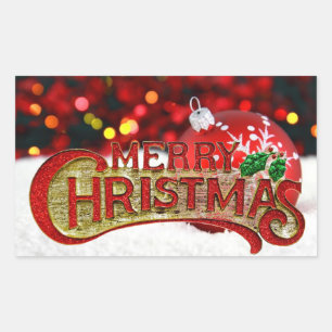Merry Christmas Rectangular Sticker