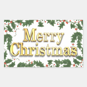 Merry Christmas Rectangular Sticker