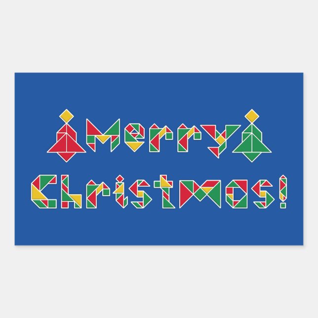 Merry Christmas! Rectangular Sticker (Front)
