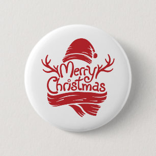 Merry Christmas red 6 Cm Round Badge