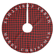 Merry Christmas Red and Black Buffalo Plaid  