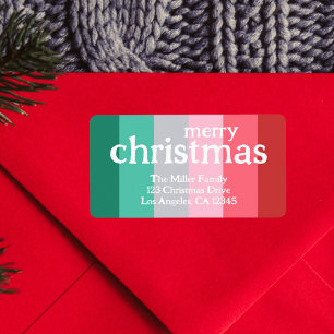 Merry Christmas red and green Label