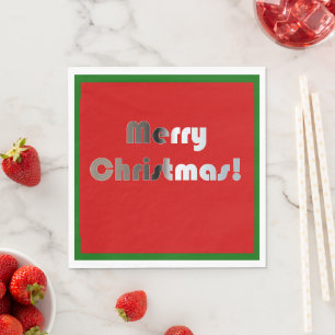 Merry Christmas Red and Green Napkins