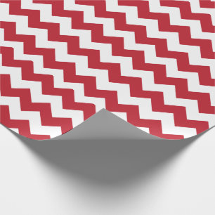 Merry Christmas Red and White Chevron Wrapping Paper