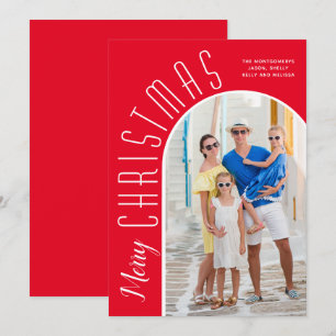 Merry Christmas Red Arch Photo Holiday Card