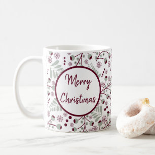Merry Christmas Red Berries  Coffee Mug