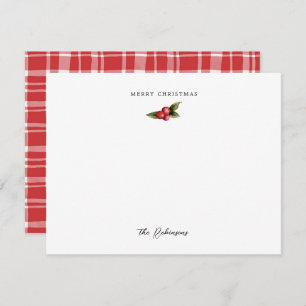 Merry Christmas Red Berries Note Card