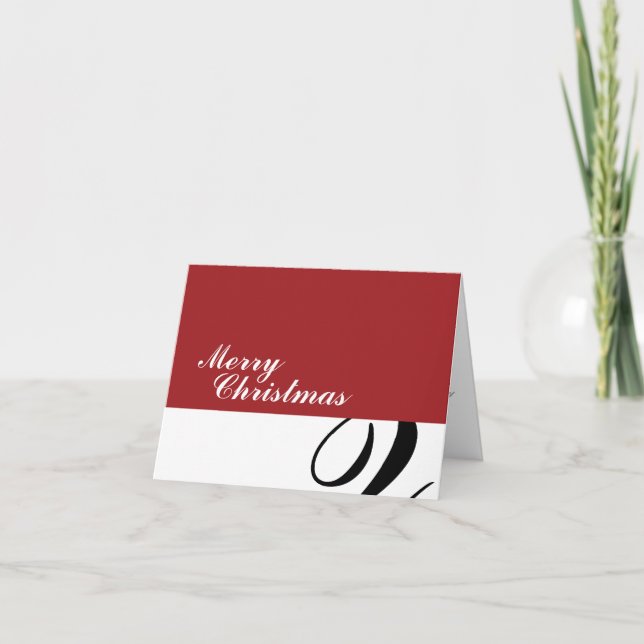 Merry Christmas - Red/Black Squiggle Holiday Card (Front)