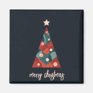 Merry Christmas red blue xmas tree  Magnet