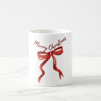 Merry Christmas Red Bow Coffee Mug