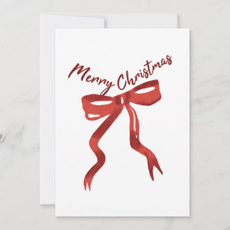 Merry Christmas Red Bow Greeting Card