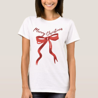 Merry Christmas Red Bow T-Shirt
