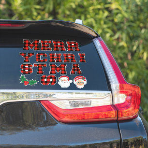 Merry Christmas Red Buffalo Plaid Letters