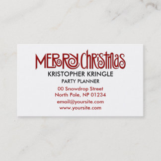 Merry Christmas red Business Card