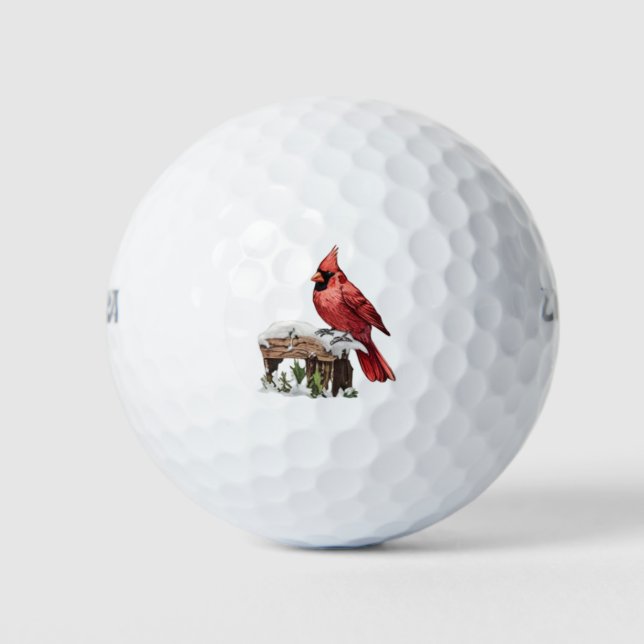 Merry Christmas Red Cardinal     Golf Balls (Front)