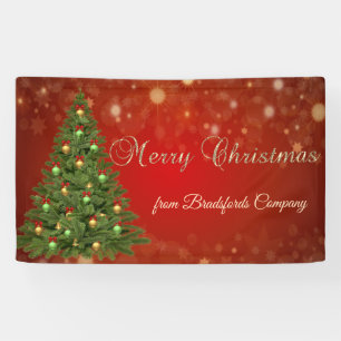 Merry Christmas,Red ,Christmas Tree Banner