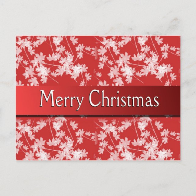 Merry Christmas Red Flower Postcard (Front)