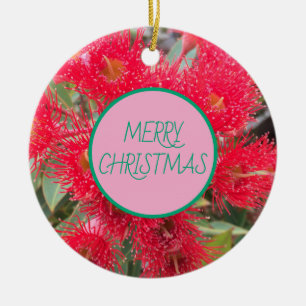 "Merry Christmas Red Flowering Gum" Ornament