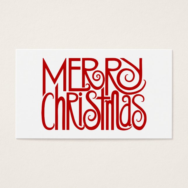 Merry Christmas Red Gift Tag (Front)