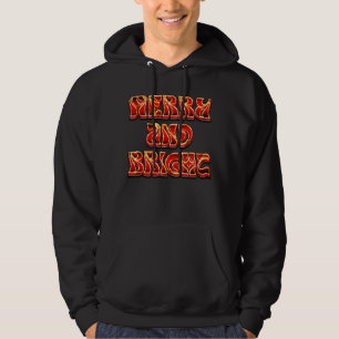 Merry Christmas Red Gold Modern Elegant Typography Hoodie
