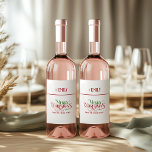 Merry Christmas Red Green Fancy Typography Wine Label<br><div class="desc">Create your own wine label and get into the holiday spirit with this festive design featuring elegant "Merry Christmas" typography in holiday red and green. Spread joy and holiday cheer by using this perfect design for gifting during this magical time of year.</div>