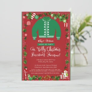 Merry Christmas Red & Green Invitation