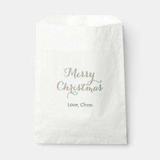 merry christmas red green name love stylish modern favour bag